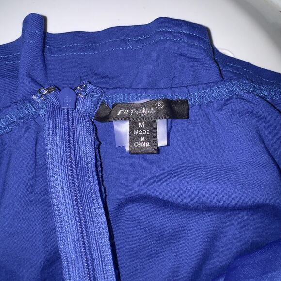 Papaya Royal Blue Peplum Halter Top – Medium - Picture 8 of 8